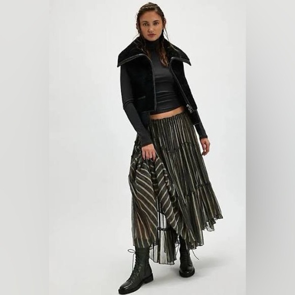 Free People One Ember Printed MIDI Skirt Size XS NWT